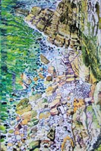 Cliffs-at-Bempton, collage 48 x 36 inches
