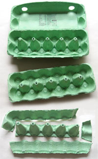 Cutting cones from an egg box Cutting cones from an egg box
