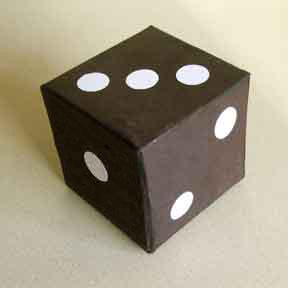 Giant dice from a paper box