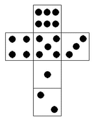 The cube has six sides and the spots need to be arranged in the 