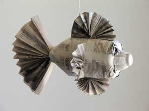 Fanfish made by covering a plastic bottle Fanfish