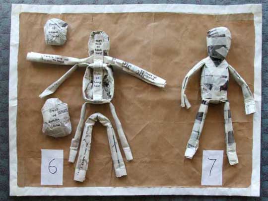 Instructions for making a paper figure steps 6 and 7