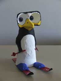 Penguin on skis Penguin made from an egg box and a paper cup